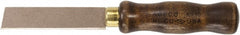 Ampco - 3/4" Wide Chisel Edge Blade Nickel Copper Putty Knife & Scraper - Stiff, Straight Wood Handle, 7-1/4" OAL - Exact Tooling
