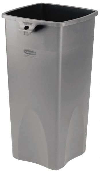 Rubbermaid - 23 Gal Gray Square Trash Can - Polyethylene, 30.9" High x 16-1/2" Long x 15-1/2" Wide - Exact Tooling
