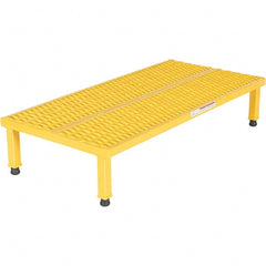 Vestil - 9" High x 24" Wide x 48" Deep, Yellow Step Stand - Steel, 500 Lb Capacity - Exact Tooling