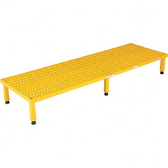 Vestil - 9" High x 24" Wide x 72" Deep, Yellow Step Stand - Steel, 500 Lb Capacity - Exact Tooling