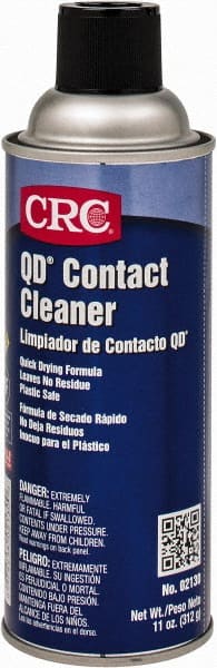 CRC - 11 Ounce Aerosol Contact Cleaner - 0°F Flash Point, 22,600 Volt Dielectric Strength, Flammable, Food Grade, Plastic Safe - Exact Tooling