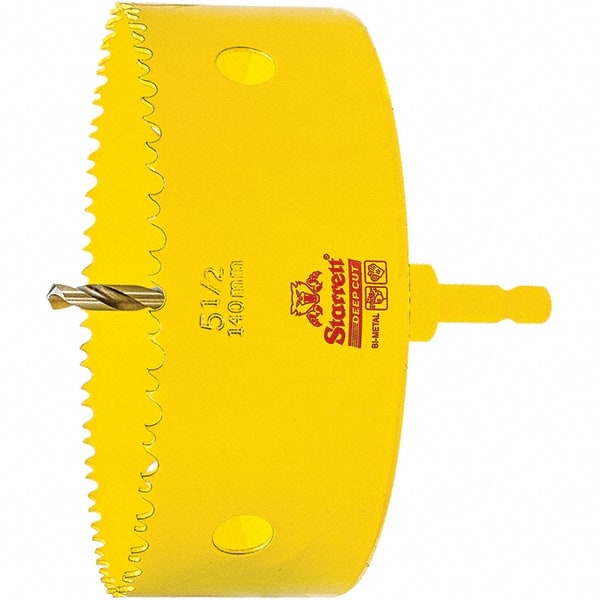 Starrett - 5-1/2" Diam, 2" Cutting Depth, Hole Saw - High Speed Steel Saw, Toothed Edge - Exact Tooling