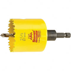 Starrett - 2-1/4" Diam, 2" Cutting Depth, Hole Saw - High Speed Steel Saw, Toothed Edge - Exact Tooling