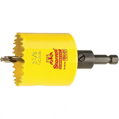 Starrett - 2-1/8" Diam, 2" Cutting Depth, Hole Saw - High Speed Steel Saw, Toothed Edge - Exact Tooling