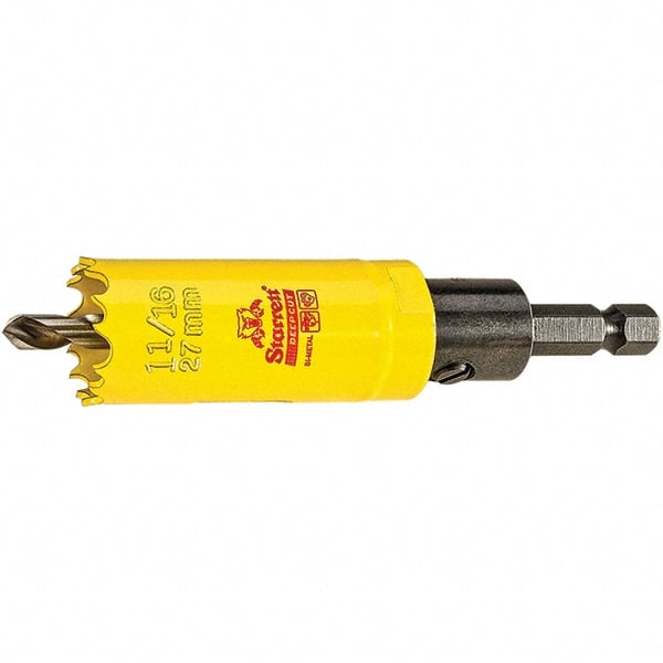 Starrett - 1-1/16" Diam, 2" Cutting Depth, Hole Saw - High Speed Steel Saw, Toothed Edge - Exact Tooling