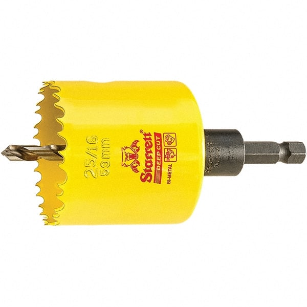 Starrett - 2-5/16" Diam, 2" Cutting Depth, Hole Saw - High Speed Steel Saw, Toothed Edge - Exact Tooling