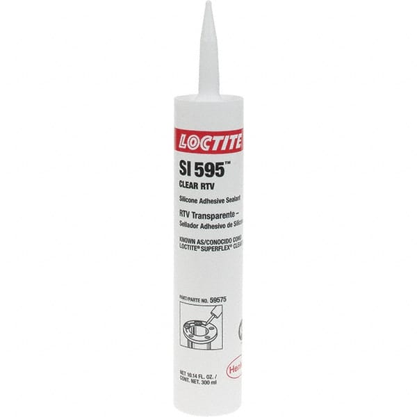 Loctite - 300 mL Cartridge Clear RTV Silicone Joint Sealant - -65 to 450°F Operating Temp, 30 min Tack Free Dry Time, 24 hr Full Cure Time - Exact Tooling