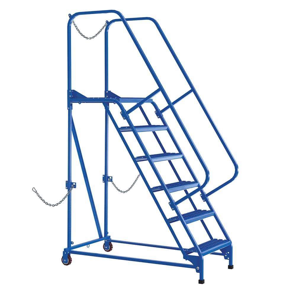 Vestil - Rolling & Wall Mounted Ladders & Platforms; Type: Rolling Ladder ; Style: Semi-Trailer Access Ladder ; Number of Steps / Rungs: 6 ; Height (Inch): 90 ; Load Capacity (Lb.): 350.000 ; Base Width (Inch): 30-1/16 - Exact Tooling