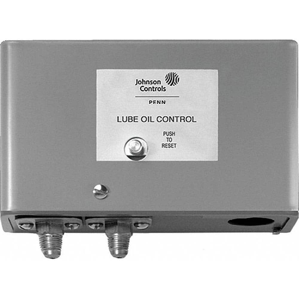 Johnson Controls - Pressure, Vacuum & Compound Switches; Maximum Adjustable Range: 6.50 psi ; Minimum Adjustable Range: 6.50 psi ; Type: Electromechanical Lube Oil Control ; Maximum Pressure Setting: 6.50 psi ; Thread Size: 1/4 ; Thread Type: Male; Flare - Exact Tooling