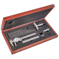 Starrett - Machinist Caliper & Micrometer Tool Kits; Tool Type Included: Caliper, Micrometer & Ruler; Depth Micrometer ; Minimum Caliper Measurement (Inch): 0 ; Maximum Caliper Measurement (Inch): 6 ; Minimum Micrometer Measurement (Inch): 0 ; Maximum Mi - Exact Tooling
