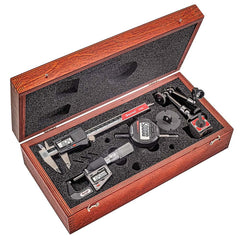 Starrett - Machinist Caliper & Micrometer Tool Kits; Tool Type Included: Caliper & Micrometer; Magnetic Base; Indicator ; Minimum Caliper Measurement (mm): 0.00 ; Minimum Caliper Measurement (Inch): 0 ; Maximum Caliper Measurement (mm): 150.00 ; Maximum - Exact Tooling