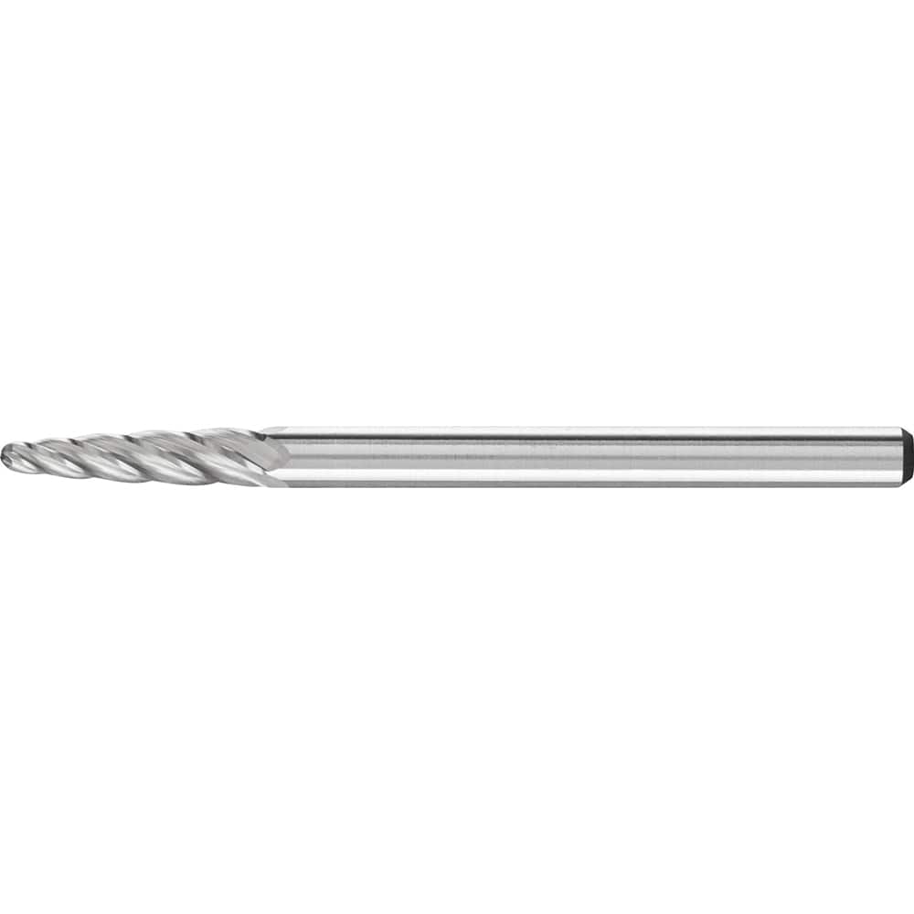 PFERD - SF-42, 1/8" Cut Diam, 1/8" Shank Diam, Carbide End Cut Aluma Cut Tree with Radius End Burr - Exact Tooling
