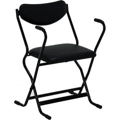 Vestil - 20-1/2" Wide x 28" High, Vinyl Folding Chair - Black - Exact Tooling