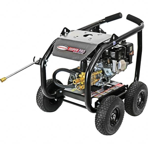 Simpson - Gas, 5.5 hp, 3,600 psi, 2.5 GPM, Cold Water Pressure Washer - AAA Triplex, 25' x 5/16" Hose - Exact Tooling