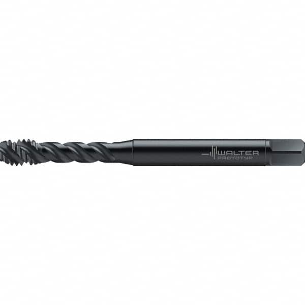Walter-Prototyp - #10-32 UNF 3 Flute 2BX Semi-Bottoming Spiral Flute Tap - High Speed Steel, Oxide Finish, 70mm OAL, Right Hand Flute, Right Hand Thread, Series TC142 - Exact Tooling