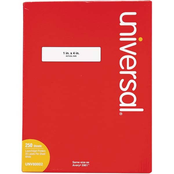 UNIVERSAL - Labels, Ribbons & Tapes Type: Multipurpose Color: White - Exact Tooling