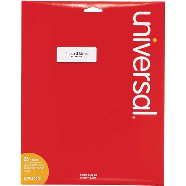 UNIVERSAL - Labels, Ribbons & Tapes Type: Multipurpose Color: White - Exact Tooling