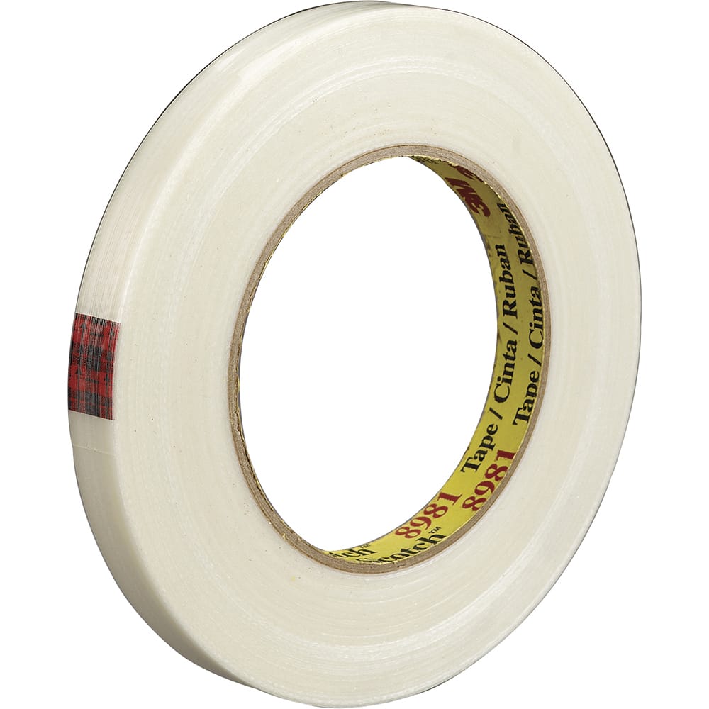 3M - Filament & Strapping Tape; Type: Industrial Tape ; Color: Transparent ; Width (mm): 48 ; Length: 55 ; Thickness (mil): 6.6 ; Tensile Strength: 380 (Pounds) - Exact Tooling