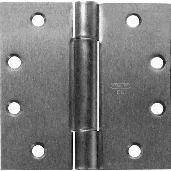 Stanley - 4-1/2" Long x 4-1/2" Wide Grade 1 304 Stainless Steel Full Mortise Ball Bearing Commercial Hinge - Exact Tooling