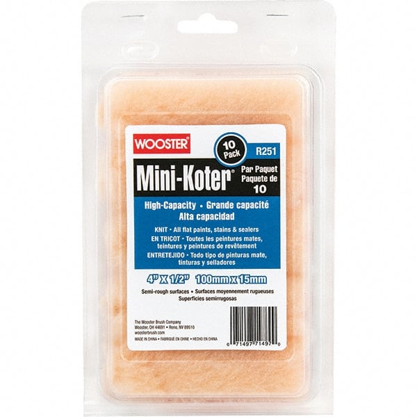 Wooster Brush - Paint Roller Covers Type: Mini Roller Nap Size (Inch): 1/2 - Exact Tooling
