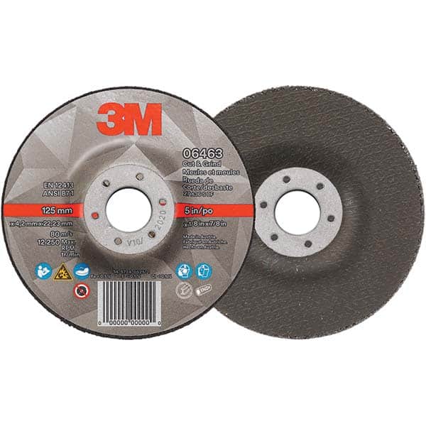 3M - Depressed-Center Wheels Wheel Diameter (Inch): 5 Wheel Thickness (Inch): 1/8 - Exact Tooling