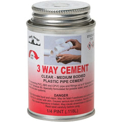Black Swan - 1/4 Pt Medium Bodied Cement - Clear, Use with ABS, PVC & CPVC up to 6" Diam - Exact Tooling