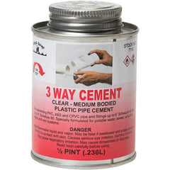 Black Swan - 1/2 Pt Medium Bodied Cement - Clear, Use with ABS, PVC & CPVC up to 6" Diam - Exact Tooling