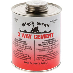 Black Swan - 1 Qt Medium Bodied Cement - Clear, Use with ABS, PVC & CPVC up to 6" Diam - Exact Tooling