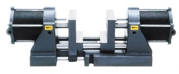Heinrich - 4" Jaw Width, 3-1/4" Max Jaw Opening, 2" Throat Depth, Air Self Centering Vise - 1-1/8" Stroke Length, 20-1/2" OAL x 6-1/4" OAW x 6-1/8" OAH - Exact Tooling
