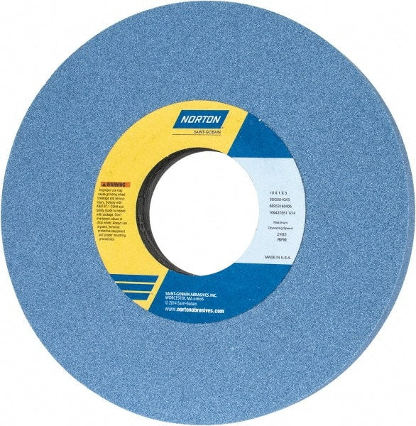 Norton - 10" Diam x 3" Hole x 1" Thick, I Hardness, 60 Grit Surface Grinding Wheel - Exact Tooling