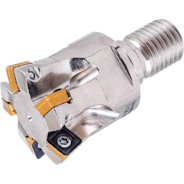 Iscar - Indexable High-Feed End Mills; Cutting Diameter (mm): 23.70 ; Maximum Depth of Cut (mm): 1.20 ; Shank Type: Modular Connection ; Shank Diameter (mm): 29.00 ; Modular Connection Size: M16 ; Number of Cutter Inserts: 5 - Exact Tooling