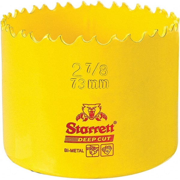 Starrett - 2-7/8" Diam, 2" Cutting Depth, Hole Saw - High Speed Steel Saw, Toothed Edge - Exact Tooling