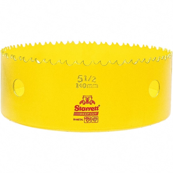 Starrett - 5-1/2" Diam, 2" Cutting Depth, Hole Saw - High Speed Steel Saw, Toothed Edge - Exact Tooling
