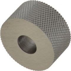 Value Collection - 3/4" Diam, 80° Tooth Angle, Standard (Shape), Form Type High Speed Steel Female Diamond Knurl Wheel - 3/8" Face Width, 1/4" Hole, 96 Diametral Pitch, 30° Helix, Bright Finish, Series KP - Exact Tooling