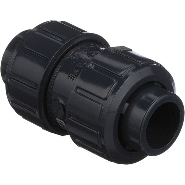 Asahi/America - 1-1/4" PVC Check Valve - True Union Ball Check, Socket x Thread, 150 WOG - Exact Tooling