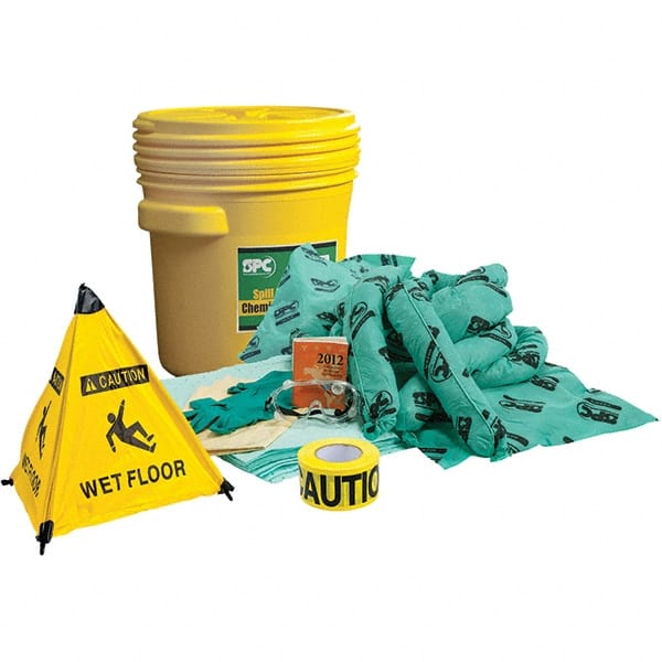 Brady SPC Sorbents - 17 Gal Capacity Chemical Spill Kit - 20 Gal Polyethylene Drum - Exact Tooling