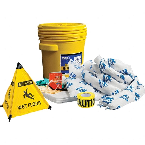 Brady SPC Sorbents - 17 Gal Capacity Oil Only Spill Kit - 20 Gal Polyethylene Drum - Exact Tooling