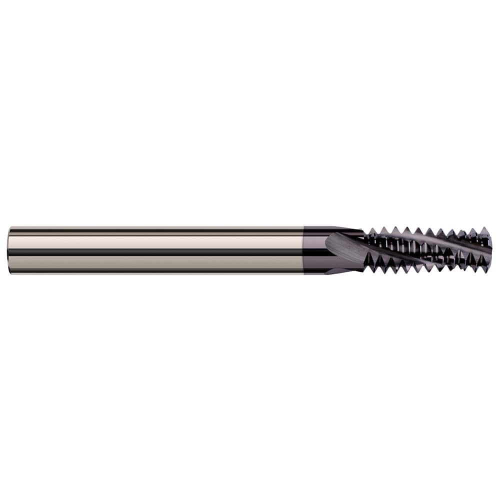Harvey Tool - 7/16-20 Internal/External 20 TPI 3/8" Shank 4-Flute Solid Carbide Helical Flute Thread Mill - Exact Tooling