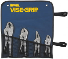 Irwin - 4 Piece Locking Plier Set - Comes in Nylon Roll - Exact Tooling