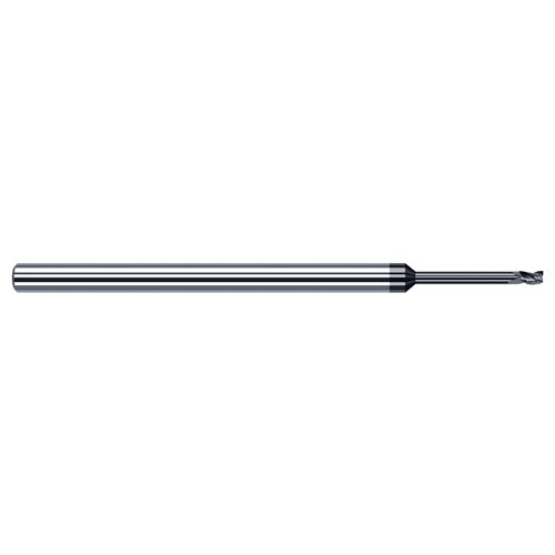 Variable Helix End Mills for Exotic Alloys - 0.0780″ (5/64″) Cutter Diameter × 0.1180″ Length of Cut × 0.4060″ (13/32″) Reach Carbide Square End Mill for Exotic Alloys, 3 Flutes, AlTiN Nano Coated - Exact Tooling