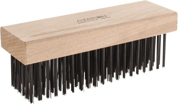 Anderson - 6 Rows x 19 Columns Steel Scratch Brush - 7-1/2" OAL - Exact Tooling