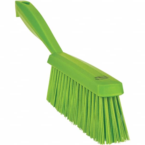 Vikan - 14" OAL, Polyester Staple Set Bench Brush - 2" Bristle Length, 6-3/8" Long Head, Straight Polypropylene Handle, Lime Green - Exact Tooling