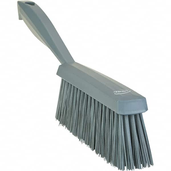 Vikan - 14" OAL, Polyester Staple Set Bench Brush - 2" Bristle Length, 6-3/8" Long Head, Straight Polypropylene Handle, Gray - Exact Tooling
