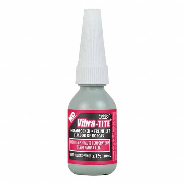 Vibra-Tite - 10 mL Bottle, Red, High Temp/High Strength Threadlocker - Exact Tooling