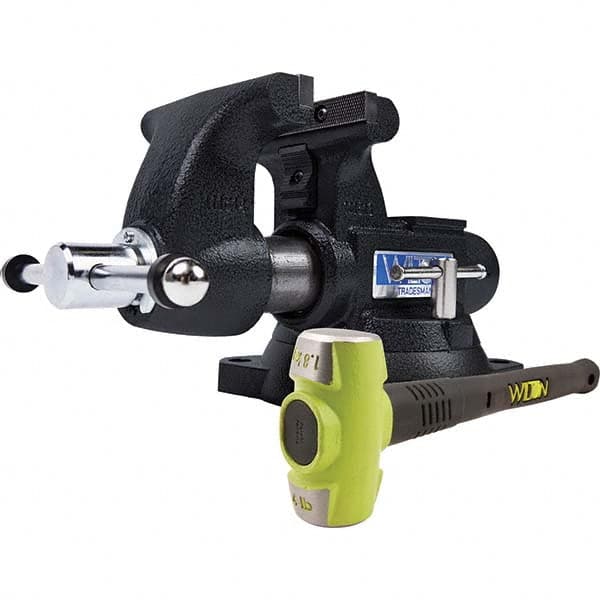 Wilton - 5-1/2" Jaw Width x 5" Jaw Opening, 3-3/4" Throat Depth, Bench & Pipe Combination Vise - Exact Tooling