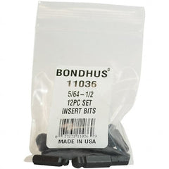 Bondhus - Screwdriver Bit Sets Type: Insert Bit Set Drive Size: 1/4 (Inch) - Exact Tooling