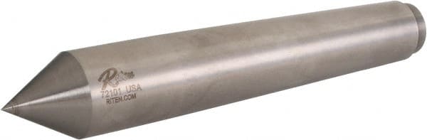 Riten - 1-1/4" Head Diam, Hardened Tool Steel Standard Point Solid Dead Center - Jarno 10 Taper, 1-1/4" Point Diam, 2" Point Length, 7-1/2" OAL - Exact Tooling