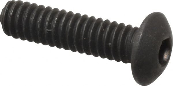 Value Collection - #5-40 UNC Hex Socket Drive, Button Screw - Alloy Steel, Black Oxide Finish, Fully Threaded, 1/2" Length Under Head - Exact Tooling