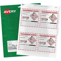 AVERY - Pack of (100), 4" x 4" White Paper ID Labels - Exact Tooling