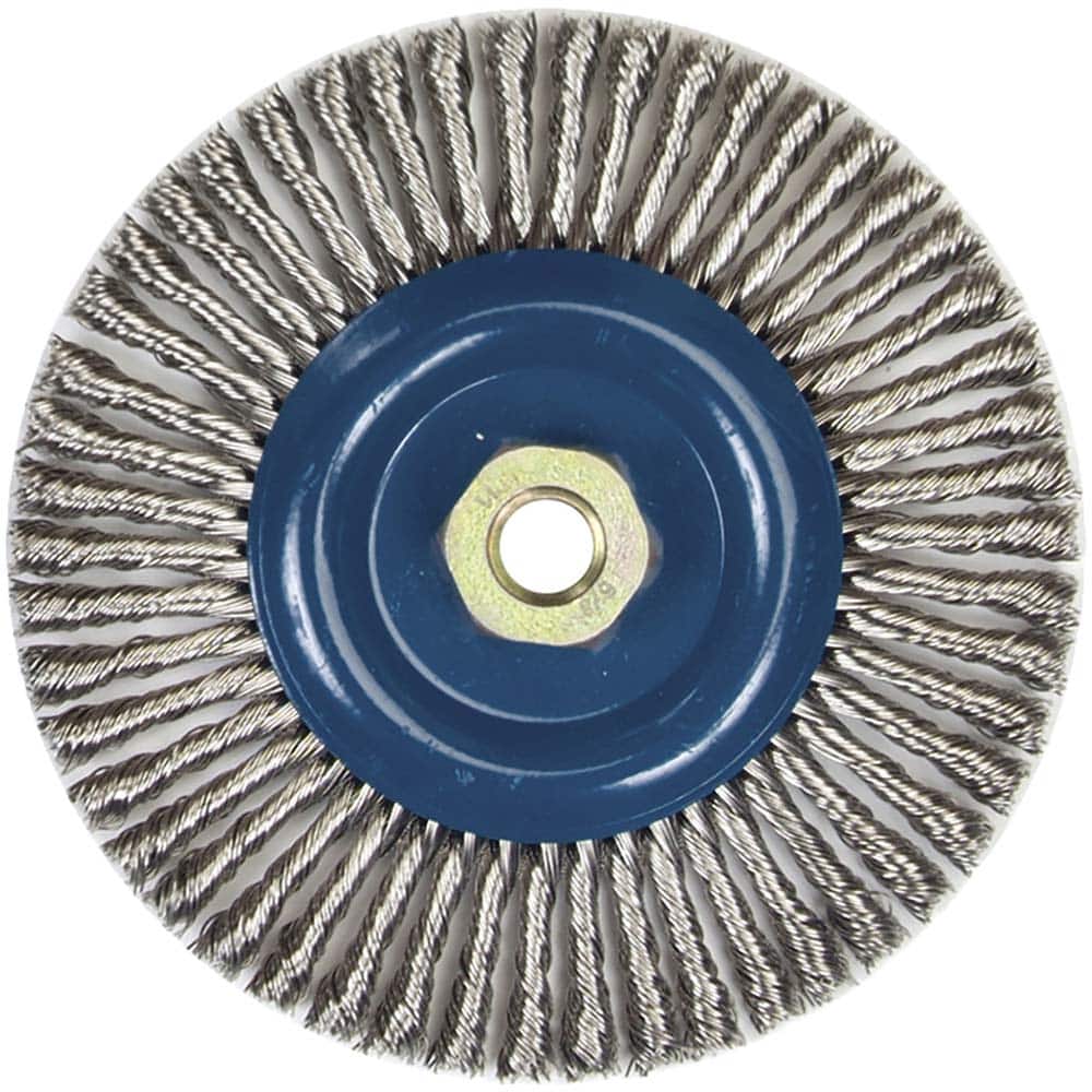 Norton - 6" OD, 5/8-11 Arbor Hole, Stringer Bead Stainless Steel Wheel Brush - Exact Tooling